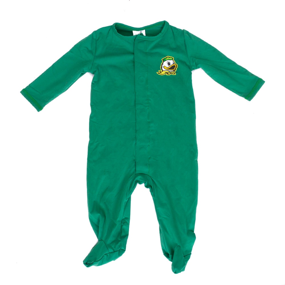 Arched Oregon, Zoozatz, Green, Pajama Pant/Short, Polyester Blend, Kids, Infant, Magnetic, Footie, 802678